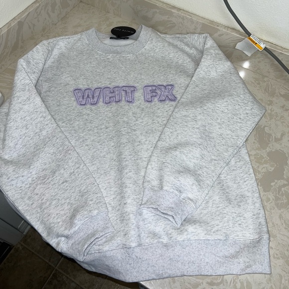 White Fox Boutique Sweatshirt with Purple Lettering - Picture 10 of 14